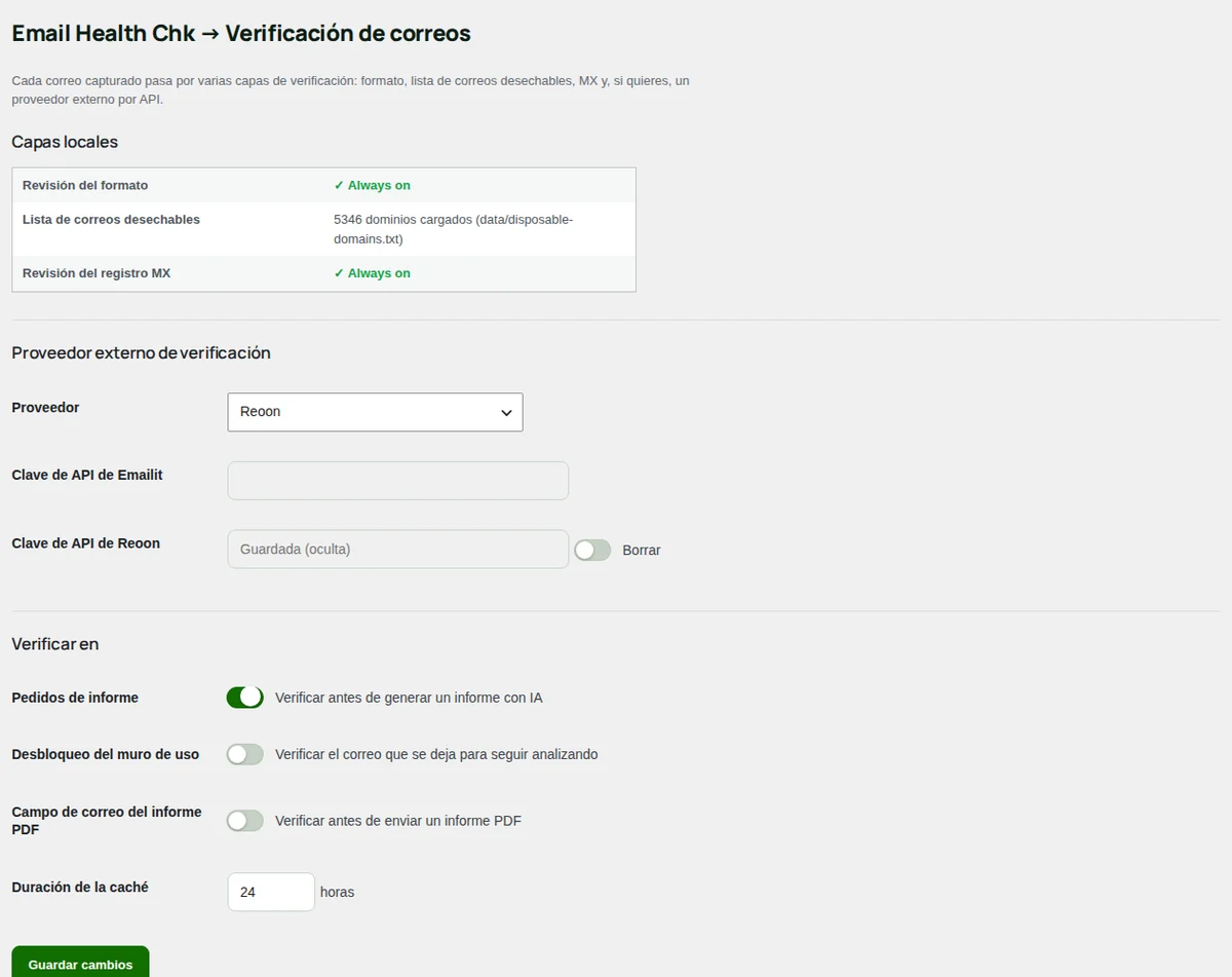 Email Verification: las capas locales, el proveedor y dónde se aplica.