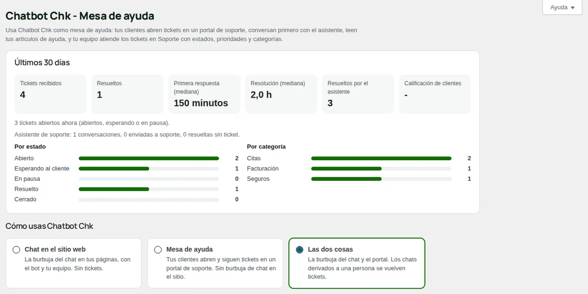 Mesa de ayuda: las tres formas de usar Chatbot Chk.