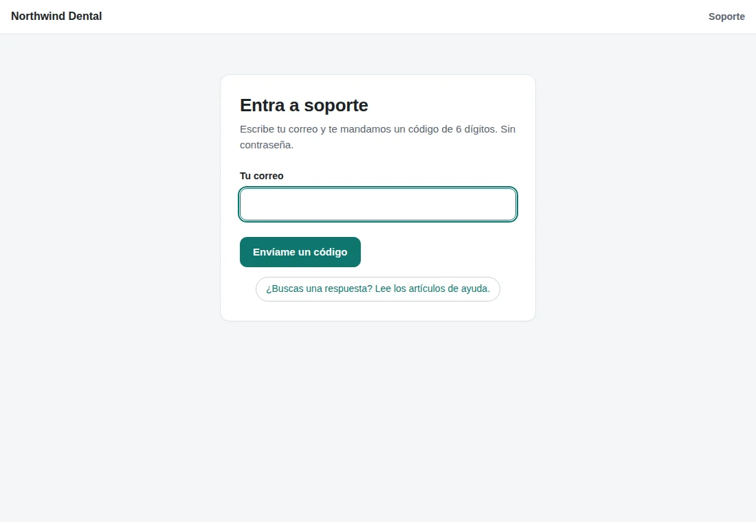 El portal: entrar con un código que llega al correo.