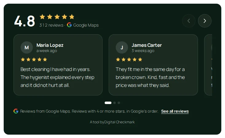 The carousel on a dark section of the page.