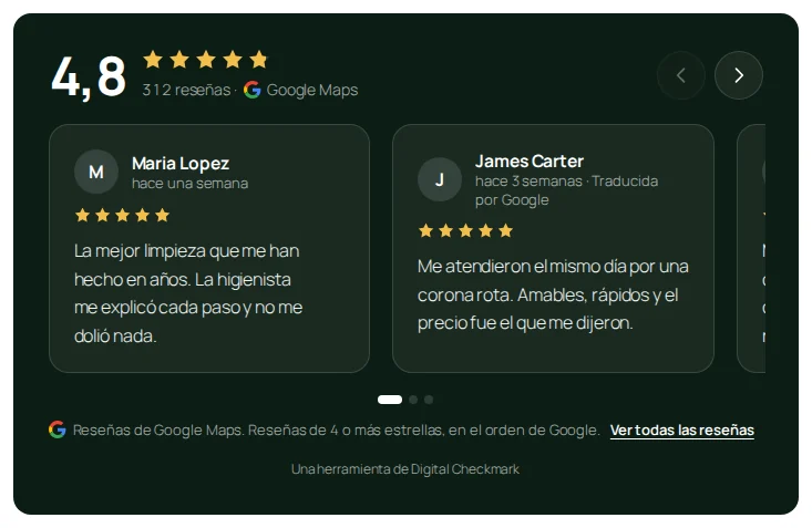 El carrusel en una sección oscura de la página.