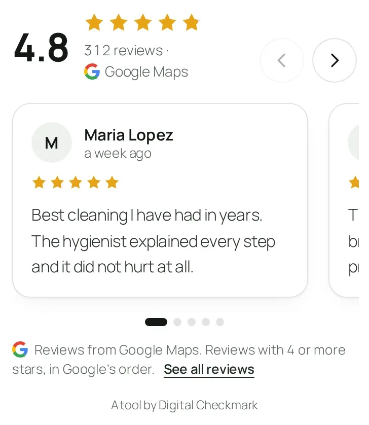Reviews Chk on a phone, adapted to the width of the column.